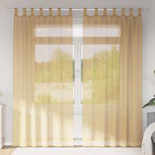 vidaXL 2 db homokszínű voile függönyök rúd zsebekkel lakástextília