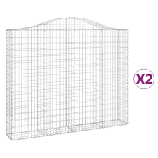 vidaXL 2 db íves horganyzott vas gabion kosár 200x30x160/180 cm (3145493) kerti tárolás