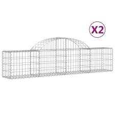 vidaXL 2 db íves horganyzott vas gabion kosár 200x30x40/60 cm (3146047) kerti tárolás