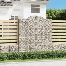 vidaXL 2 db íves horganyzott vas gabion kosár 200x50x220/240 cm kerti tárolás