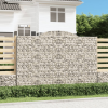 vidaXL 2 db íves horganyzott vas gabion kosár 300x50x200/220 cm