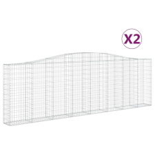 vidaXL 2 db íves horganyzott vas gabion kosár 400x30x120/140 cm (3145839) kerti tárolás