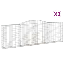 vidaXL 2 db íves horganyzott vas gabion kosár 400x30x120/140 cm (3146879) kerti tárolás