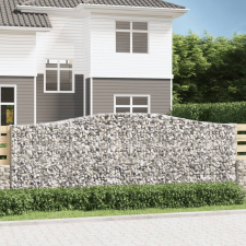 vidaXL 2 db íves horganyzott vas gabion kosár 400x30x140/160 cm kerti tárolás