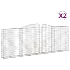 vidaXL 2 db íves horganyzott vas gabion kosár 400x30x140/160 cm (3146892) kerti tárolás