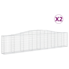 vidaXL 2 db íves horganyzott vas gabion kosár 400x30x80/100 cm (3145813) kerti tárolás