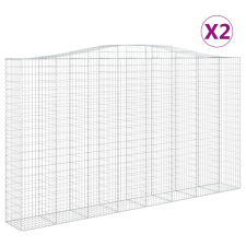 vidaXL 2 db íves horganyzott vas gabion kosár 400x50x220/240 cm (3146034) kerti tárolás