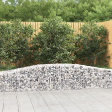 vidaXL 2 db íves horganyzott vas gabion kosár 400x50x40/60 cm kerti dekoráció