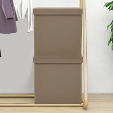 vidaXL 2 db kávészínű összecsukható PVC tárolóülőke bútor