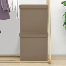 vidaXL 2 db kávészínű összecsukható PVC tárolóülőke bútor