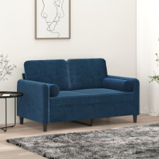 vidaXL 2 db kék bársony díszpárna Ø15x50 cm lakástextília