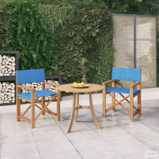 vidaXL 2 db kék tömör tíkfa rendezői szék kerti bútor