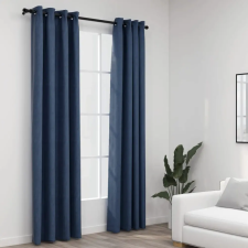 vidaXL 2 db kék vászonhatású sötétítőfüggöny fűzőkarikával 140x245 cm lakástextília