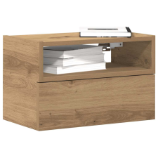 vidaXL 2 db kézműves tölgy fali szerelhető éjjeliszekrény 45x26x28,5cm bútor
