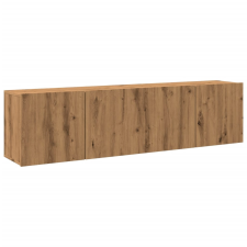 vidaXL 2 db kézműves tölgy falra szerelhető TV-szekrény 80x30x41 cm (857669) bútor
