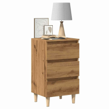 vidaXL 2 db kézműves tölgy színű szerelt fa éjjeliszekrény 40x35x69 cm bútor