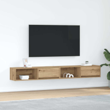 vidaXL 2 db kézműves tölgy színű szerelt fa TV-szekrény 100x31x25,5 cm bútor