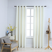 vidaXL 2 db krémszínű bársony sötétítőfüggöny gyűrűkkel 140 x 175 cm redőny