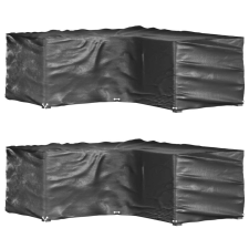 vidaXL 2 db L-alakú kerti bútorhuzat 12 fűzőlyukkal 185x185x70 cm kerti bútor