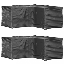 vidaXL 2 db L-alakú kerti bútorhuzat 12 fűzőlyukkal 185x185x90 cm kerti bútor