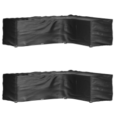 vidaXL 2 db L-alakú kerti bútorhuzat 16 fűzőlyukkal 260x210x80 cm kerti bútor