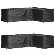 vidaXL 2 db L-alakú kerti bútorhuzat 16 fűzőlyukkal 260x210x80 cm kerti bútor