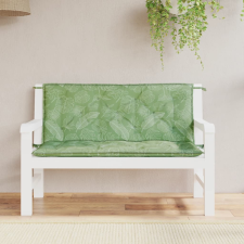 vidaXL 2 db levélmintás szövet kerti padpárna 120 x 50 x 7 cm kerti bútor