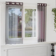 vidaXL 2 db lila fátyolfüggönyök rojtokkal 140x140 cm lakástextília