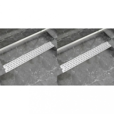 vidaXL 2 db lineáris rozsdamentes acél vonal zuhany lefolyó 830x140 mm fürdőszoba kiegészítő