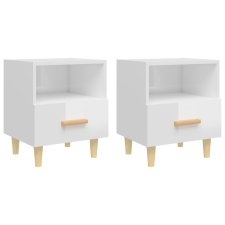 vidaXL 2 db magasfényű fehér éjjeliszekrény 40x35x47 cm (812019) bútor