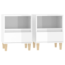 vidaXL 2 db magasfényű fehér éjjeliszekrény 40x35x50 cm (821799) bútor