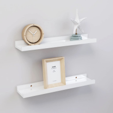vidaXL 2 db magasfényű fehér fali polc 40 x 9 x 3 cm bútor