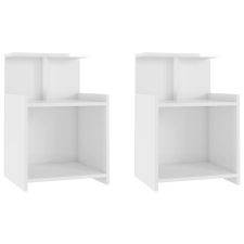 vidaXL 2 db magasfényű fehér forgácslap éjjeliszekrény 40 x 35 x 60 cm bútor