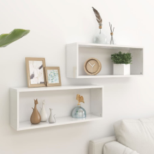 vidaXL 2 db magasfényű fehér forgácslap fali kockapolc 60x15x23 cm bútor