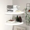 vidaXL 2 db magasfényű fehér MDF lebegő sarokpolc 35 x 35 x 3,8 cm