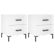vidaXL 2 db magasfényű fehér szerelt fa éjjeliszekrény 40x35x47,5 cm (827313) bútor