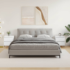 vidaXL 2 db magasfényű fehér szerelt fa éjjeliszekrény 40x35x50 cm bútor