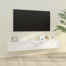 vidaXL 2 db magasfényű fehér szerelt fa fali TV-szekrény 100x30x30 cm bútor