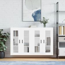 vidaXL 2 db magasfényű fehér szerelt fa falra szerelhető szekrény bútor