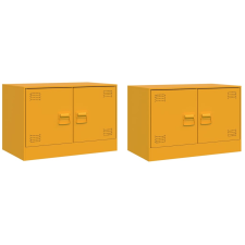 vidaXL 2 db mustársárga acél TV-szekrény 67 x 39 x 44 cm bútor
