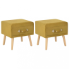 vidaXL 2 db mustársárga bársony éjjeliszekrény 40 x 35 x 40 cm