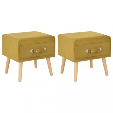 vidaXL 2 db mustársárga bársony éjjeliszekrény 40 x 35 x 40 cm bútor