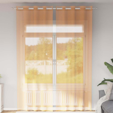 vidaXL 2 db narancssárga fátyolfüggönyök rojtokkal 140x260 cm lakástextília