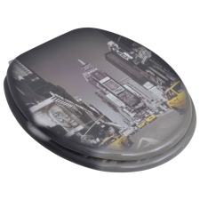 vidaXL 2 db New York mintás MDF WC ülőke (275915) takarító és háztartási eszköz