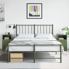 vidaXL 2 db olívazöld acél éjjeliszekrény 34,5x39x62 cm bútor