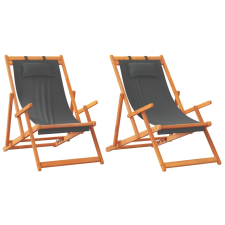 vidaXL 2 db összecsukható szürke szövet strandszék (3214482) kerti bútor