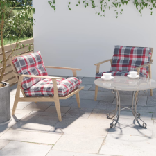 vidaXL 2 db piros kockás szövet raklapkanapé-párna lakástextília