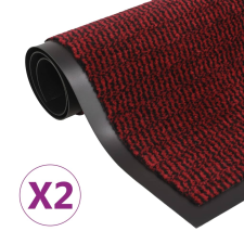 vidaXL 2 db piros négyszögletes bolyhos szennyfogó szőnyeg 60 x 90 cm kerti dekoráció