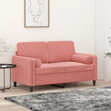 vidaXL 2 db rózsaszín bársony díszpárna Ø15x50 cm lakástextília