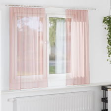 vidaXL 2 db rózsaszín fátyolfüggönyök hurokkal 140x140 cm lakástextília
